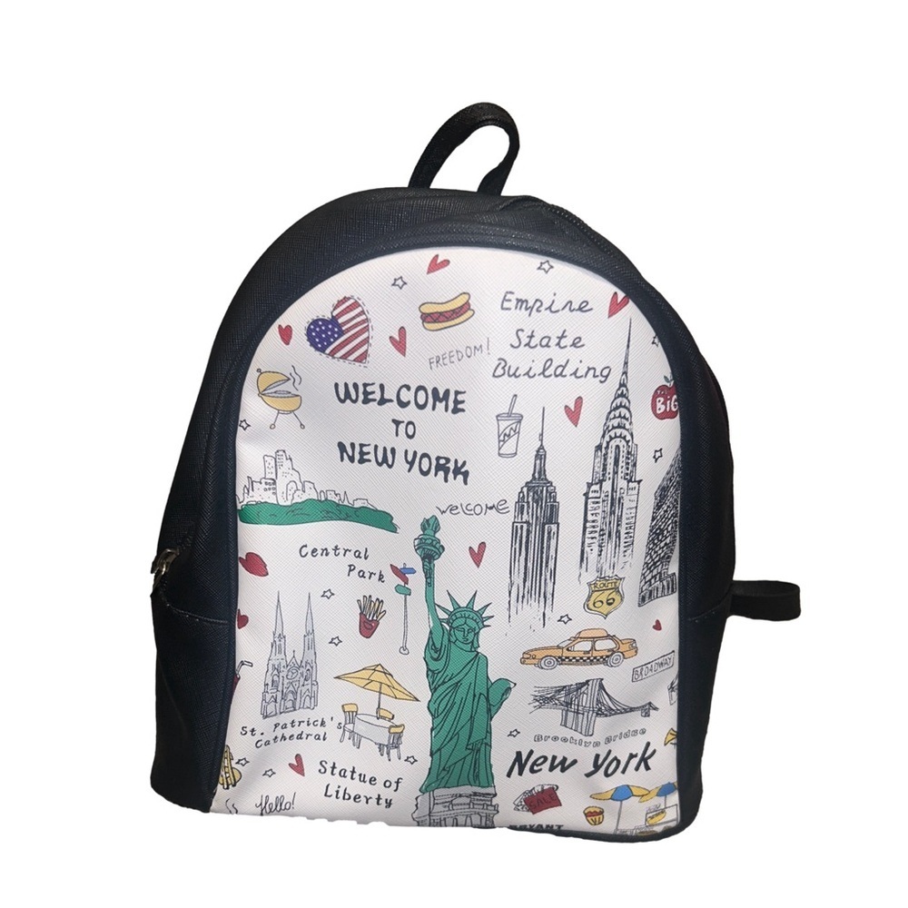 NWOT New York Leather Canvas Court NYC Mini Backpack